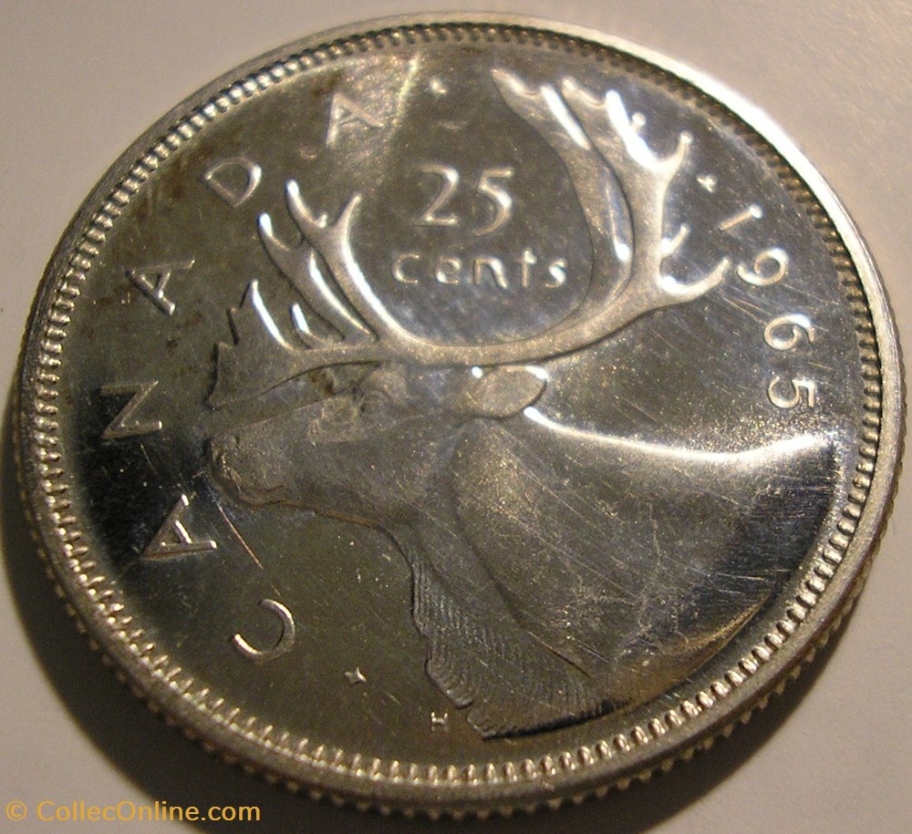 Elizabeth II - 25 Cents 1965 2 monnaie monde canadum elizabeth ii 25 cents 1965