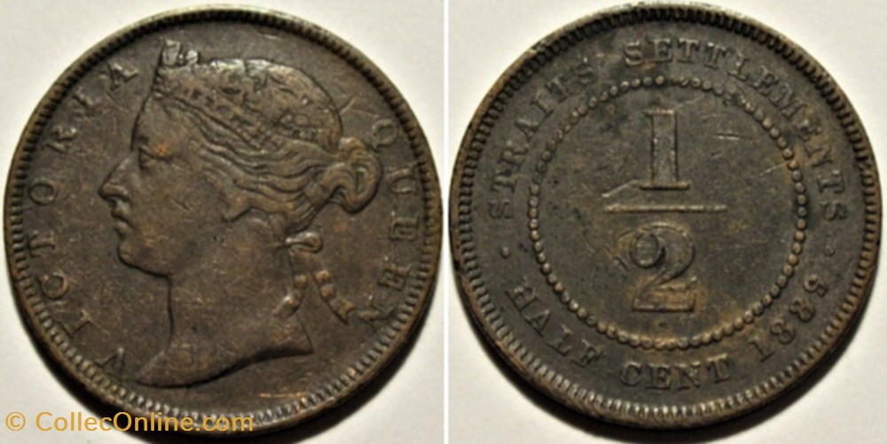 monnaies monde malaisie victoria half cent 1889 straits settlements malaysia