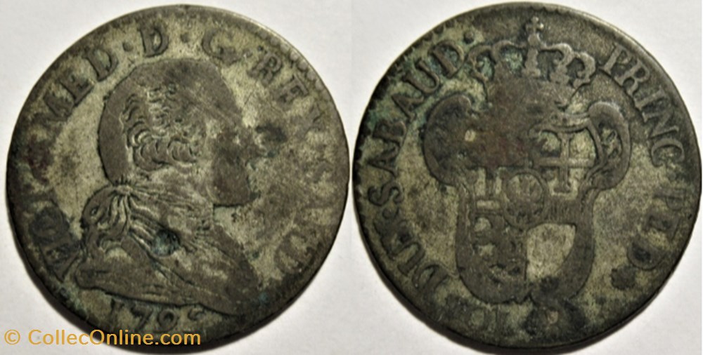 1795 Royaume de Sardaigne, 20 Soldi - Victor-Amédée III de Savoie (ex.2) monnaies monde italie 1795 royaume de sardaigne 20 soldi victor amedee iii de savoie ex 2