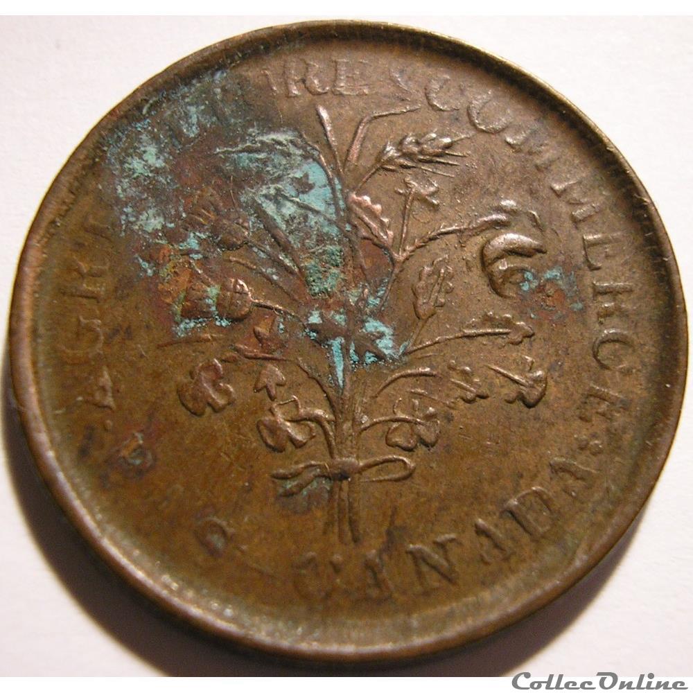 Montreal Un Sou Belleville - Token ca. 1835-1838 (5 shamrocks) (ex.2) 3 monnaie monde canadum montreal un sou belleville token ca 1835 1838 5 shamrocks ex 2