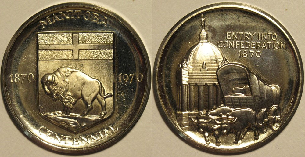 Manitoba - 1970 Centennial Medal of Entry into Confederation monnaies paranumismatique jetons poids manitoba 1970 centennial medal of entry into confederation