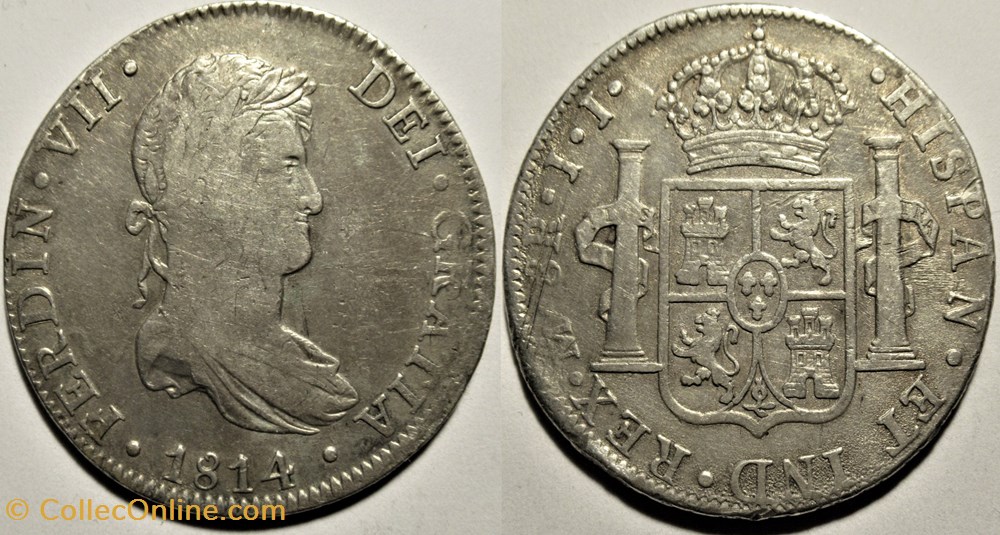 monnaies monde mexique 1814 mexico 8 reales fernando vii de espana
