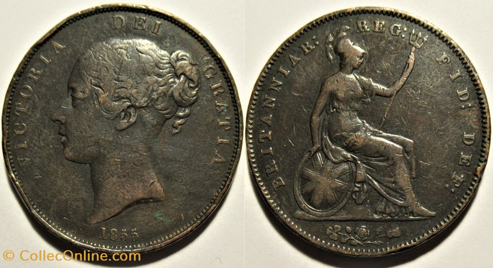 Victoria - One Penny 1855 - Kingdom of Great Britain monnaies monde royaume uni victoria one penny 1855 kingdom of great britain