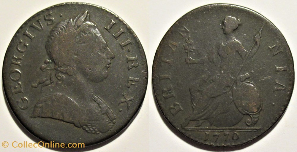 George III - Half Penny 1770 Great Britain (ex.2) monnaies monde royaume uni george iii half penny 1770 great britain ex 2