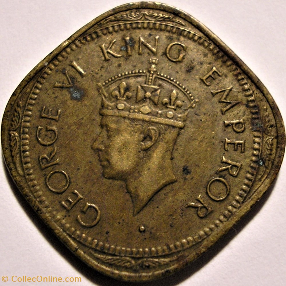 monnaie monde inde george vi 2 annas 1945 bombay british india