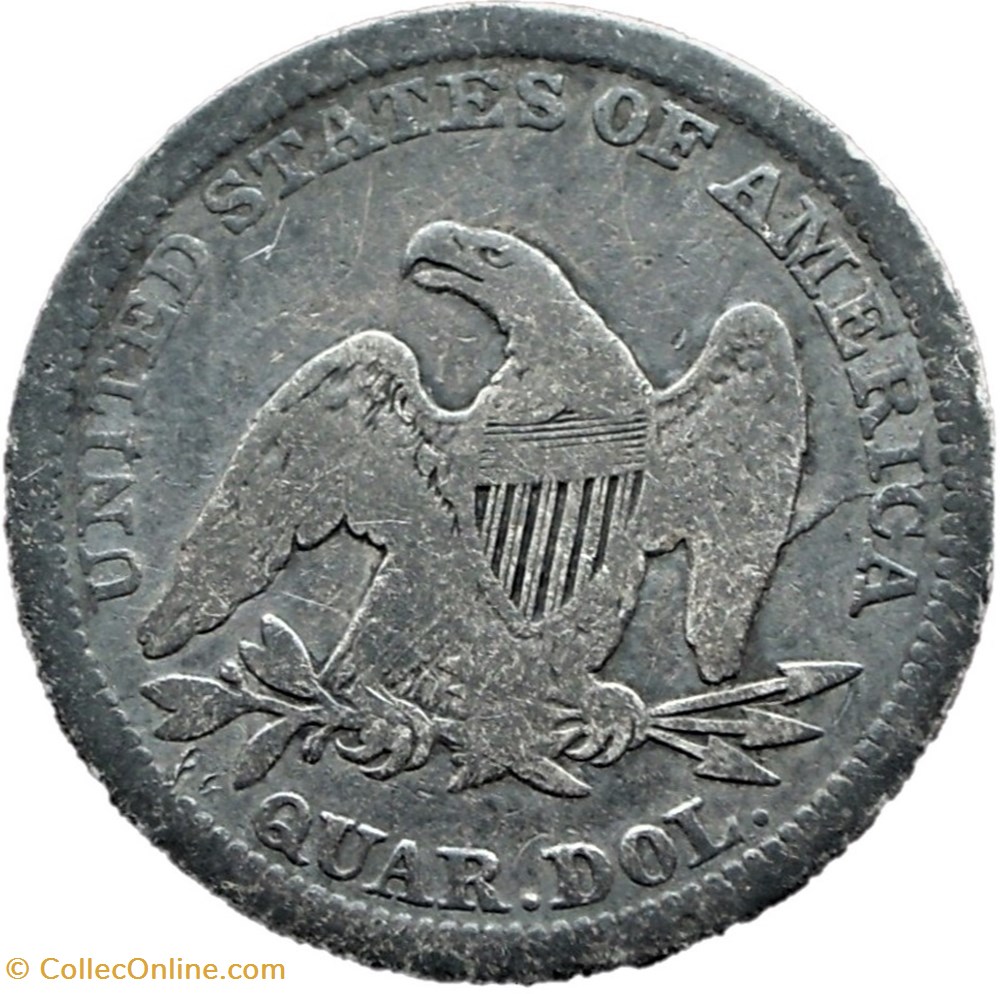 1843 Quarter Dollar - 25 cents 2 monnaies monde etats unis 1843 quarter dollar 25 cents