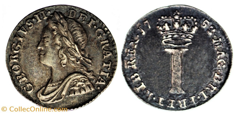George II - 1 Penny 1753/2 Great Britain - Overdate monnaies europe medievale royaume angleterre george ii 1 penny 1753 2 great britain overdate