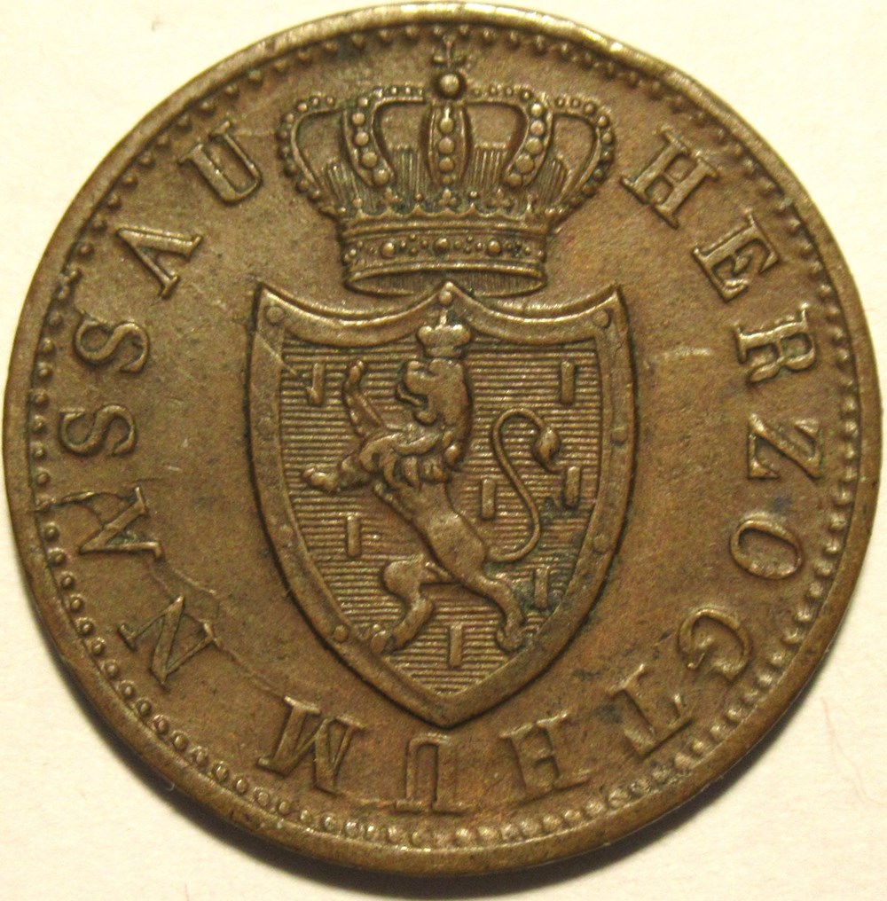 Adolf van Luxemburg - 1 Kreuzer 1842 - Duchy of Nassau monnaies monde allemagne adolf van luxemburg 1 kreuzer 1842 duchy of nassau