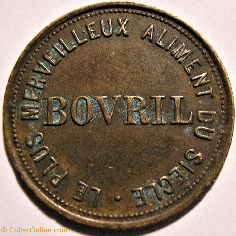 monnaie jeton mereaux ca 1889 1890 farthing bovril advertising paris london england