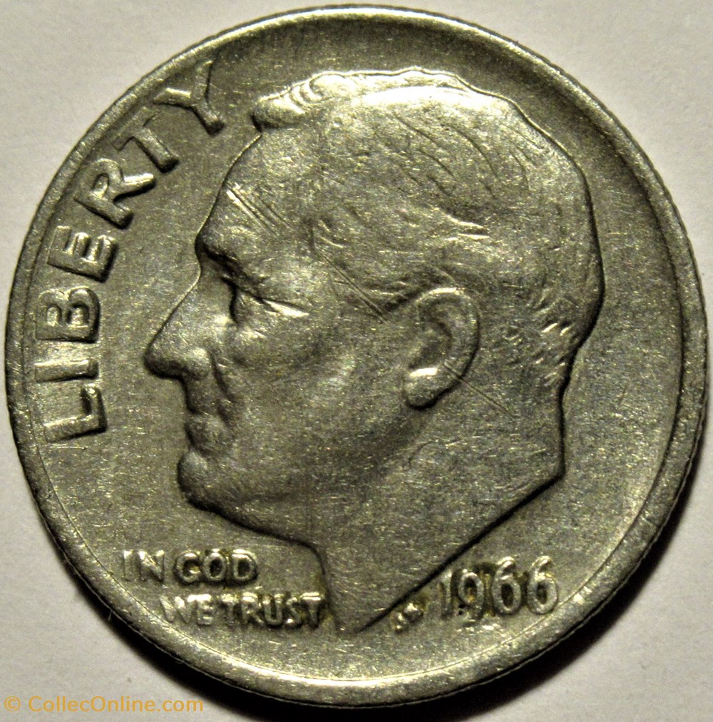 1966 Dime - Doubling Date & Motto monnaies monde etats unis 1966 dime doubling date motto