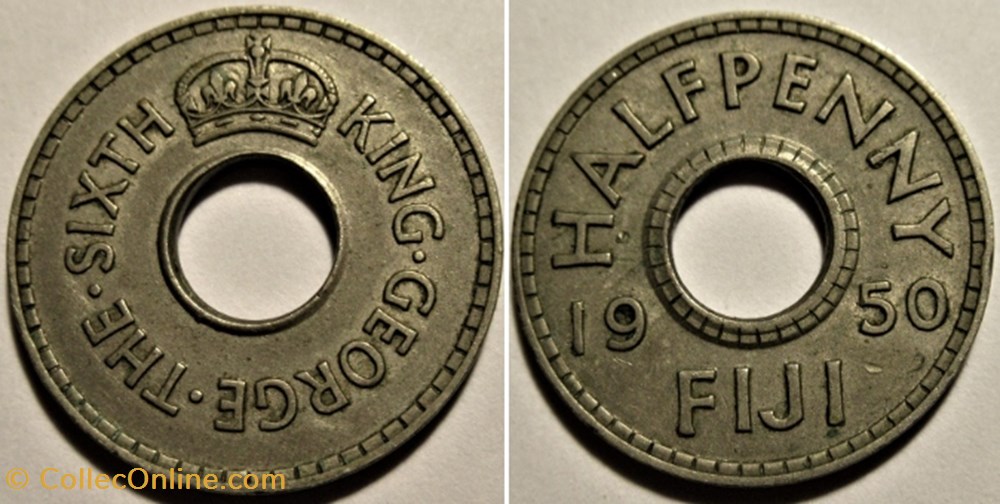 George VI - Half Penny 1950 - Fiji monnaies monde iles fidji george vi half penny 1950 fiji
