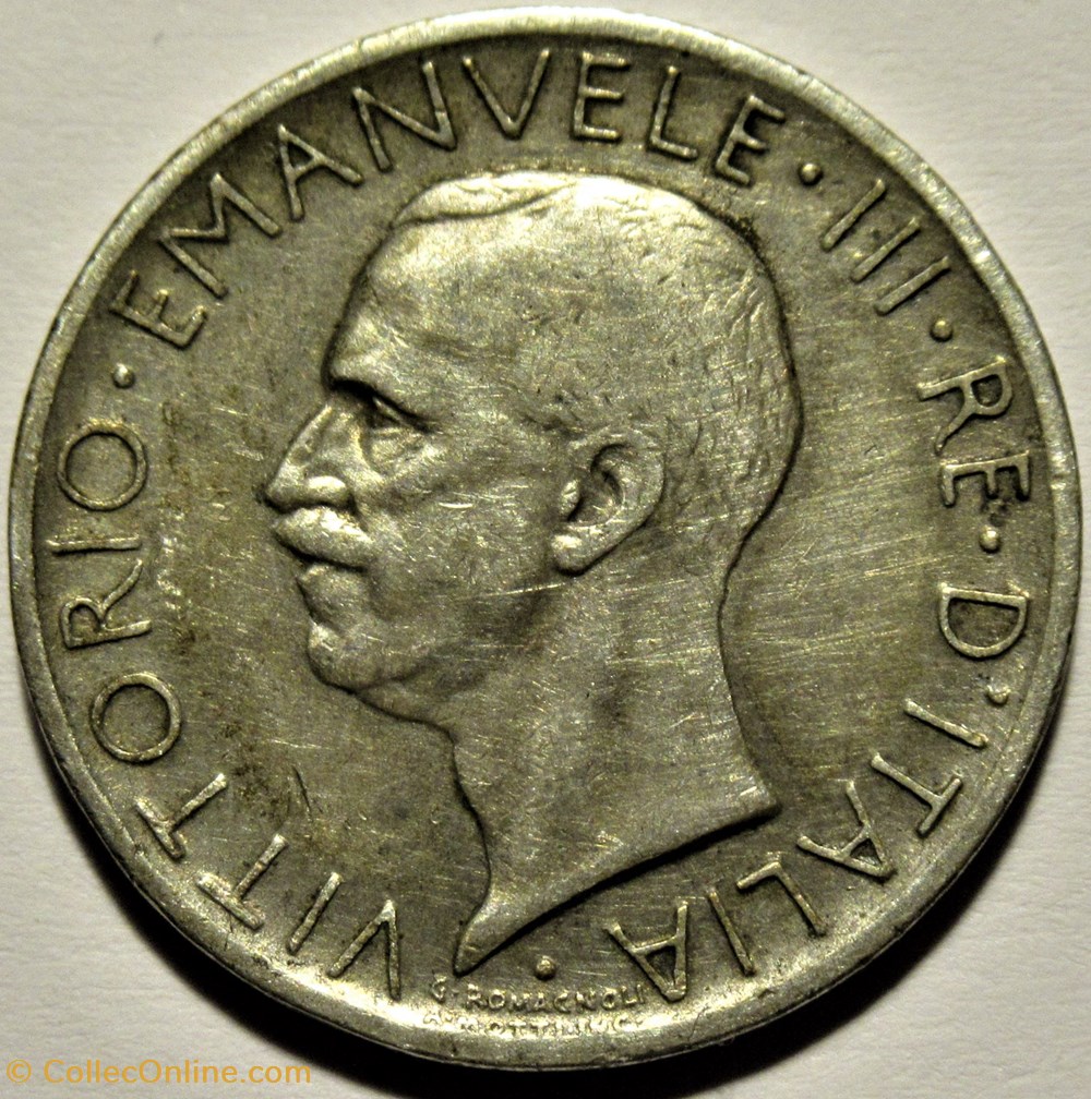 1926 Regno d'Italia, 5 Lire, Roma - Vittorio Emanuele III 2 monnaies monde italie 1926 regno italia 5 lire roma vittorio emanuele iii