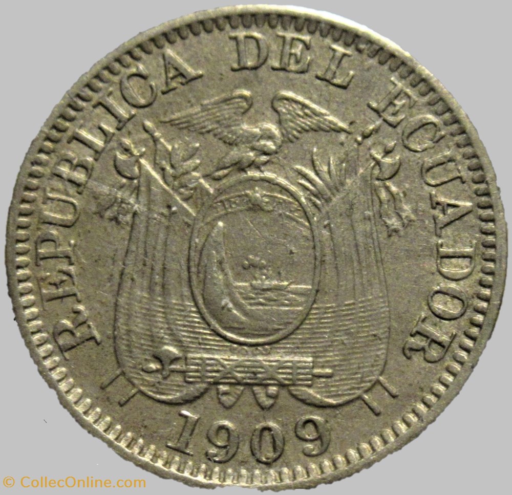 monnaies monde equateur ecuador un centavo 1909 heaton mint