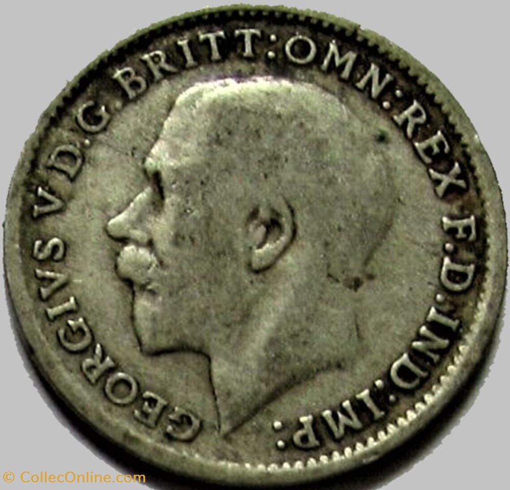 George V - 3 Pence 1920 - United Kingdom (ex.3) 2 monnaies monde royaume george v 3 pence 1920 united kingdom ex 3