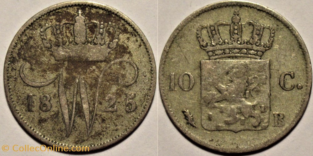 Willem I of Nederland - 10 Cents 1825 Brussels monnaies monde pays bas willem i of nederland 10 cents 1825 brussels