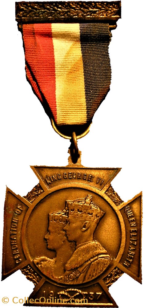 George VI & Elizabeth - 1937 Coronation Medal, Borough of Bromwich - UK 4 medaille royaume uni george vi elizabeth 1937 coronation medal borough of bromwich uk