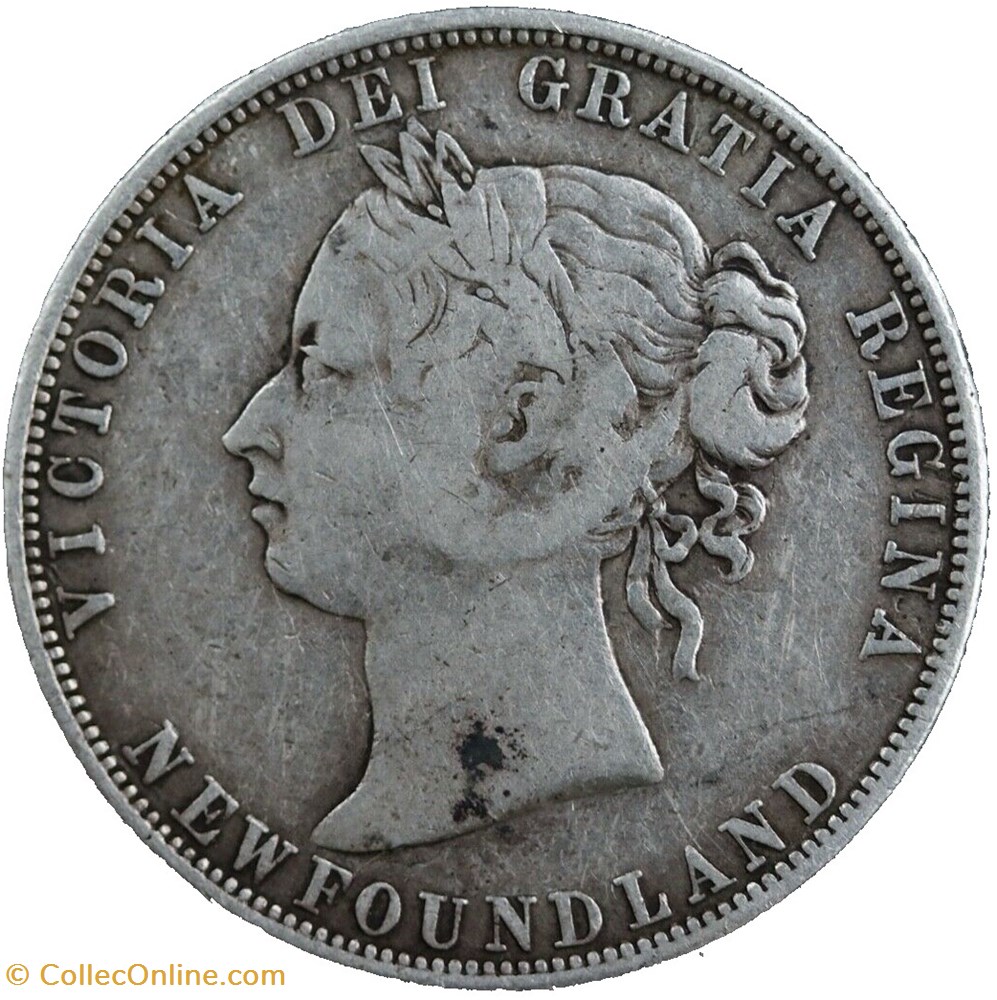 Victoria - 50 Cents 1881 Newfoundland monnaie monde canadum victoria 50 cents 1881 newfoundland