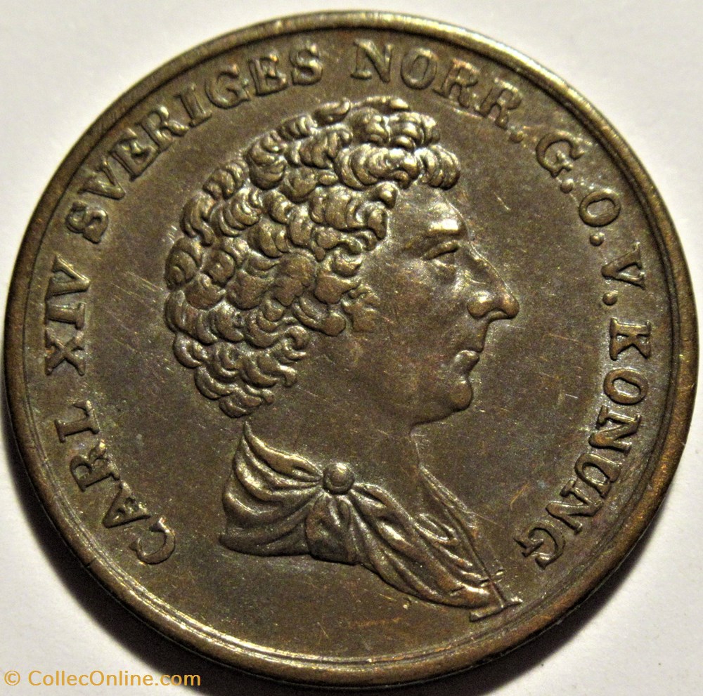Sweden - Karl XIV Johan - 1/6 Skilling 1832 2 monnaies monde suede sweden karl xiv johan 1 6 skilling 1832