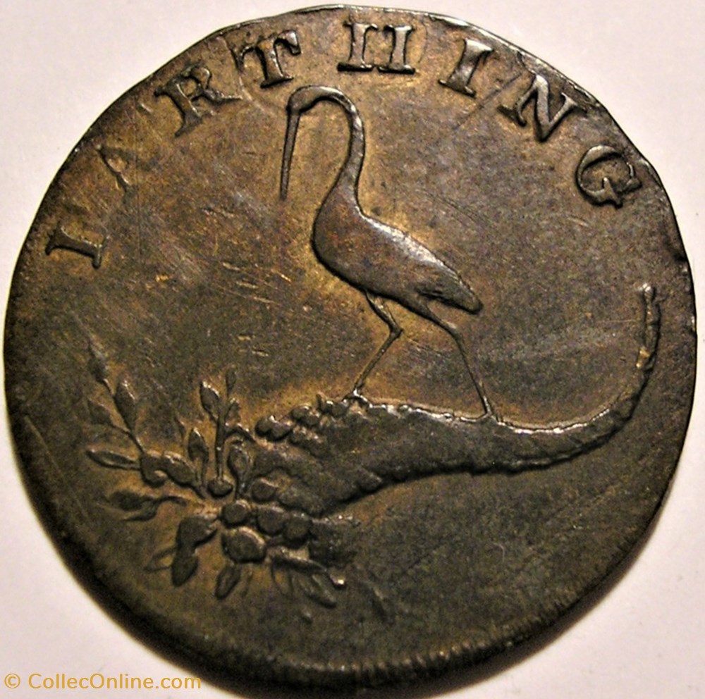 1791 One Farthing - Copper Company – Birmingham, Warwickshire, England monnaie monde royaume uni 1791 one farthing copper company birmingham warwickshire england