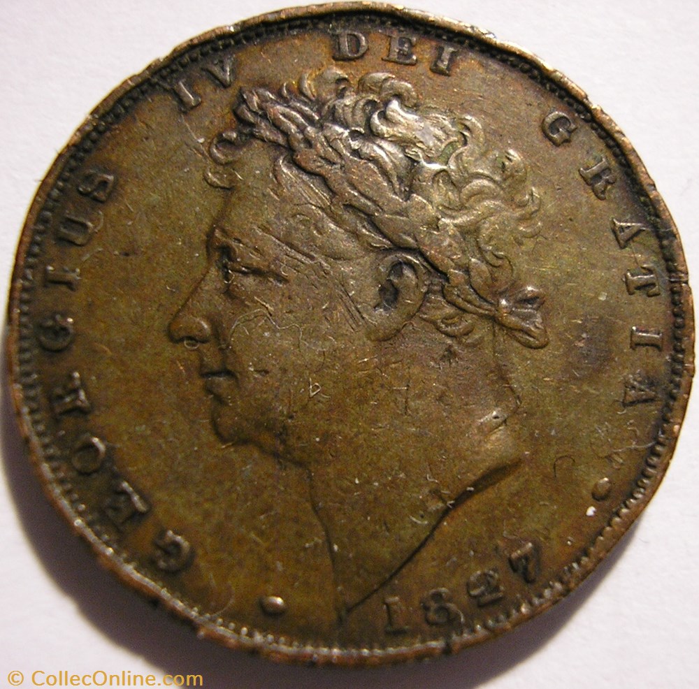 George IV - 1 Farthing 1827 Great Britain (ex.2) 2 monnaie monde royaume uni george iv 1 farthing 1827 great britain ex 2