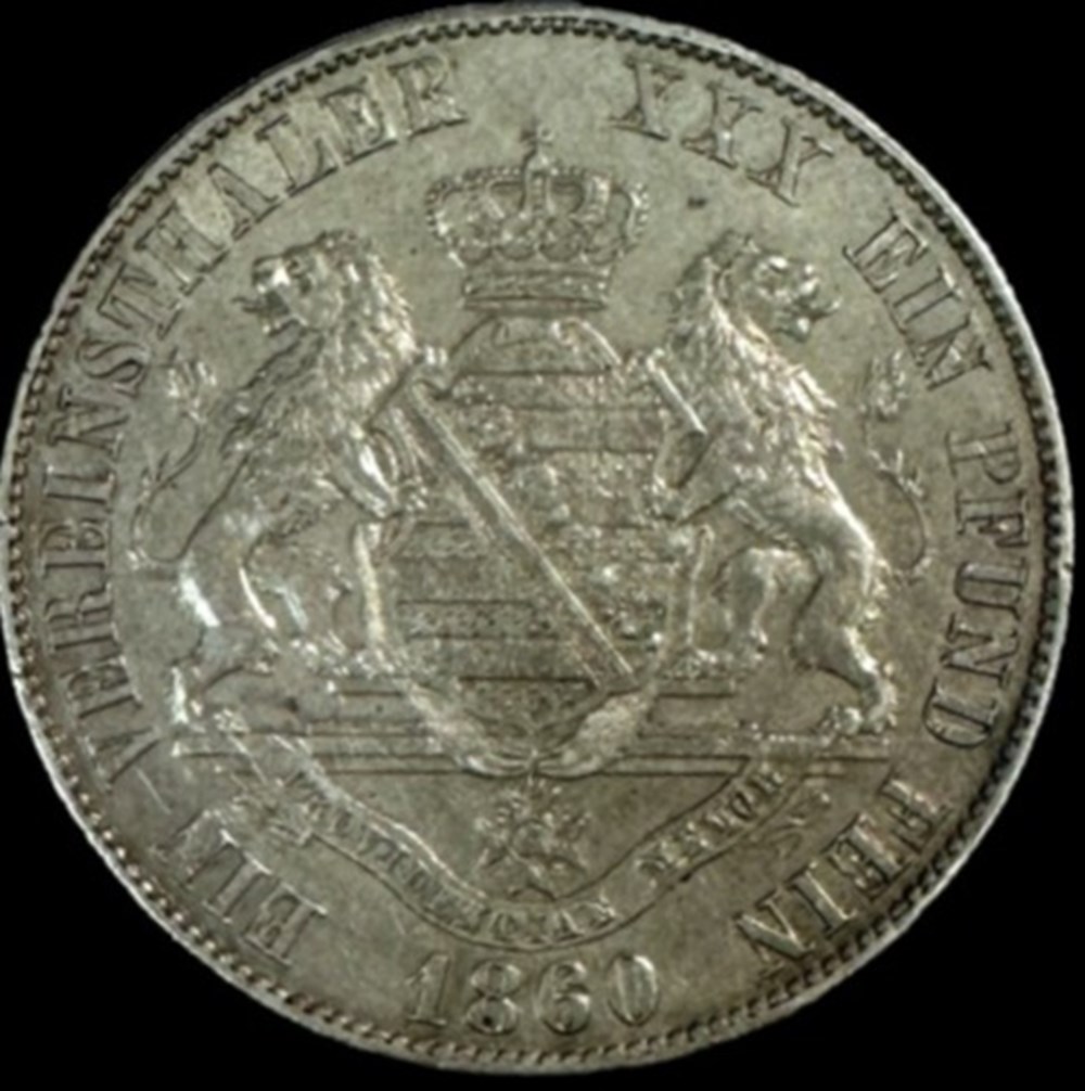monnaies europe medievale saint empire romain germanique johann i 1 vereinsthaler 1860 dresden kingdom of saxony