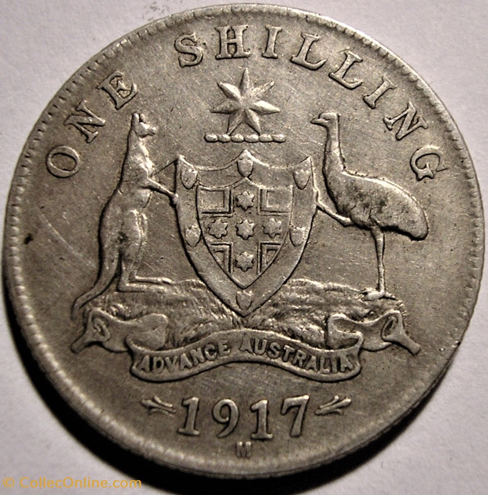 monnaie monde australie george v one shilling 1917 melbourne australia