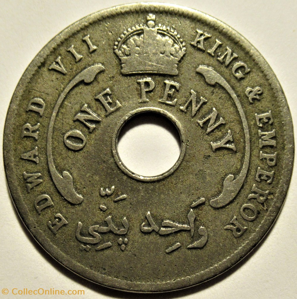 Edward VII - One Penny 1907 - West Africa 2 monnaies monde afrique occidentale britannique edward vii one penny 1907 west africa