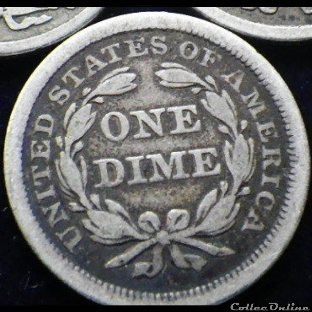 1851 Dime - 10 Cents monnaie monde etat uni 1851 dime 10 cents