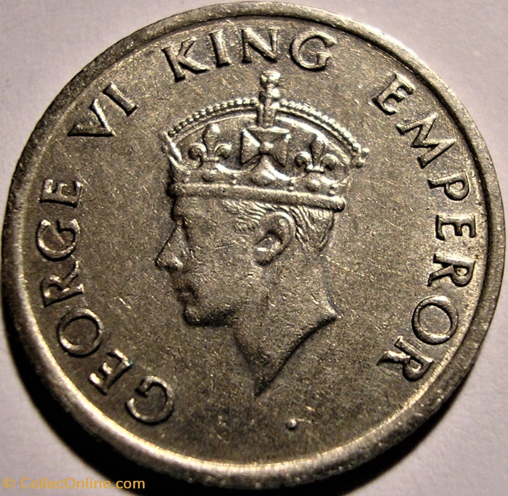 George VI - 1/4 Rupee 1947 Bombay - British India monnaies monde inde george vi 1 4 rupee 1947 bombay british india