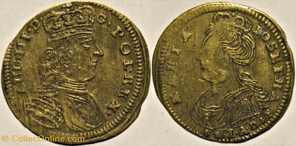 Token by J.A. Dorn 1732 - Augustus III of Saxony & Maria Josepha of Austria monnaies paranumismatique jetons poids token by j a dorn 1732 augustus iii of saxony maria josepha of austria