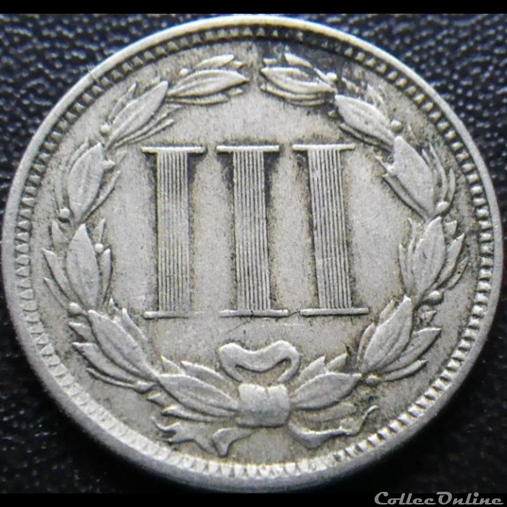 1867 - 3 Cents monnaie monde etat uni 1867 3 cents