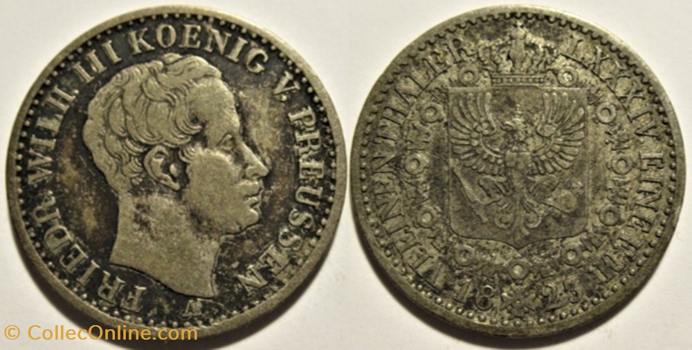 monnaies europe medievale saint empire romain germanique friedrich wilhelm iii 1 6 thaler 1823 berlin kingdom of prussia