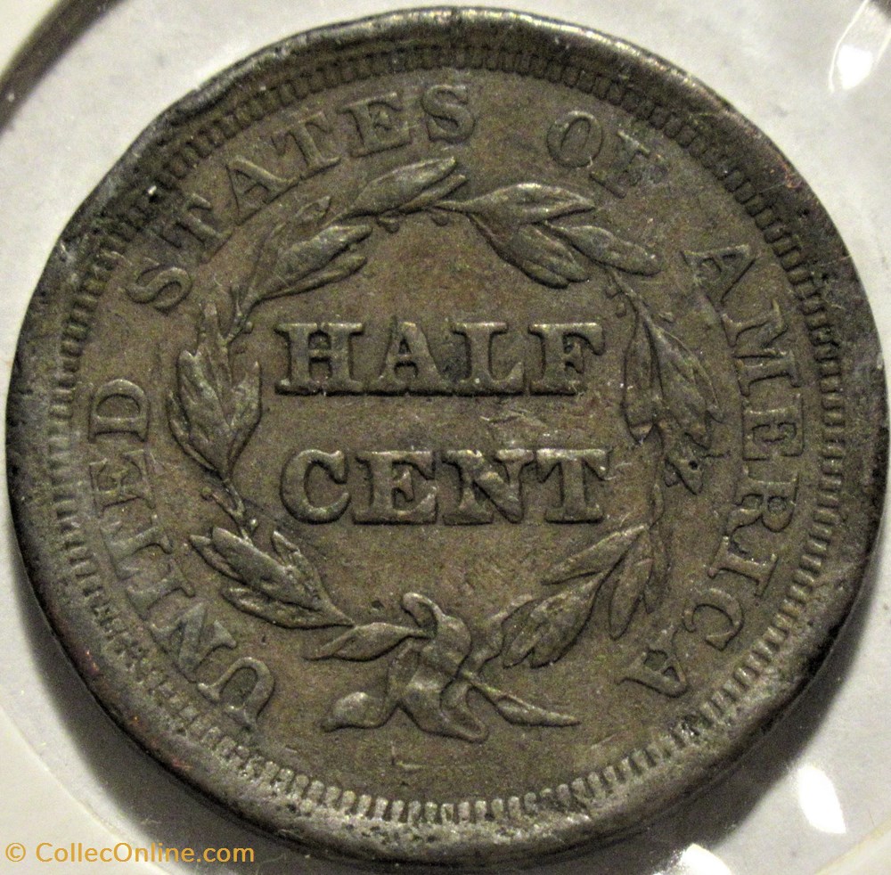 monnaies monde etats unis 1856 braided hair half cent