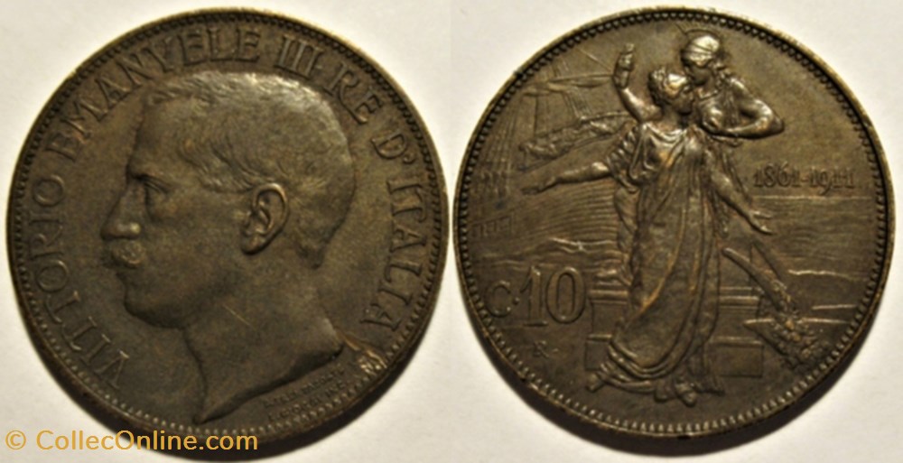 monnaies monde italie 1911 regno italia 10 centesimi roma vittorio emanuele iii