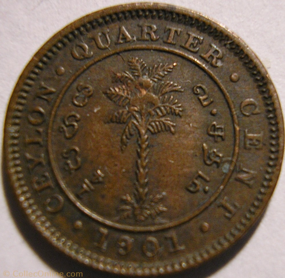 Victoria - 1/4 Cent 1901 - Ceylon monnaie monde sri lanka victoria 1 4 cent 1901 ceylon