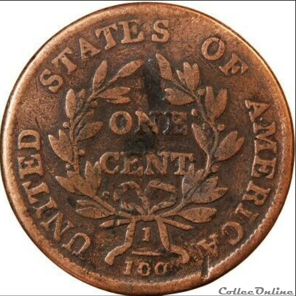 1802 One Cent Draped Bust (ex.2) monnaie monde etat uni 1802 one cent draped bust ex 2