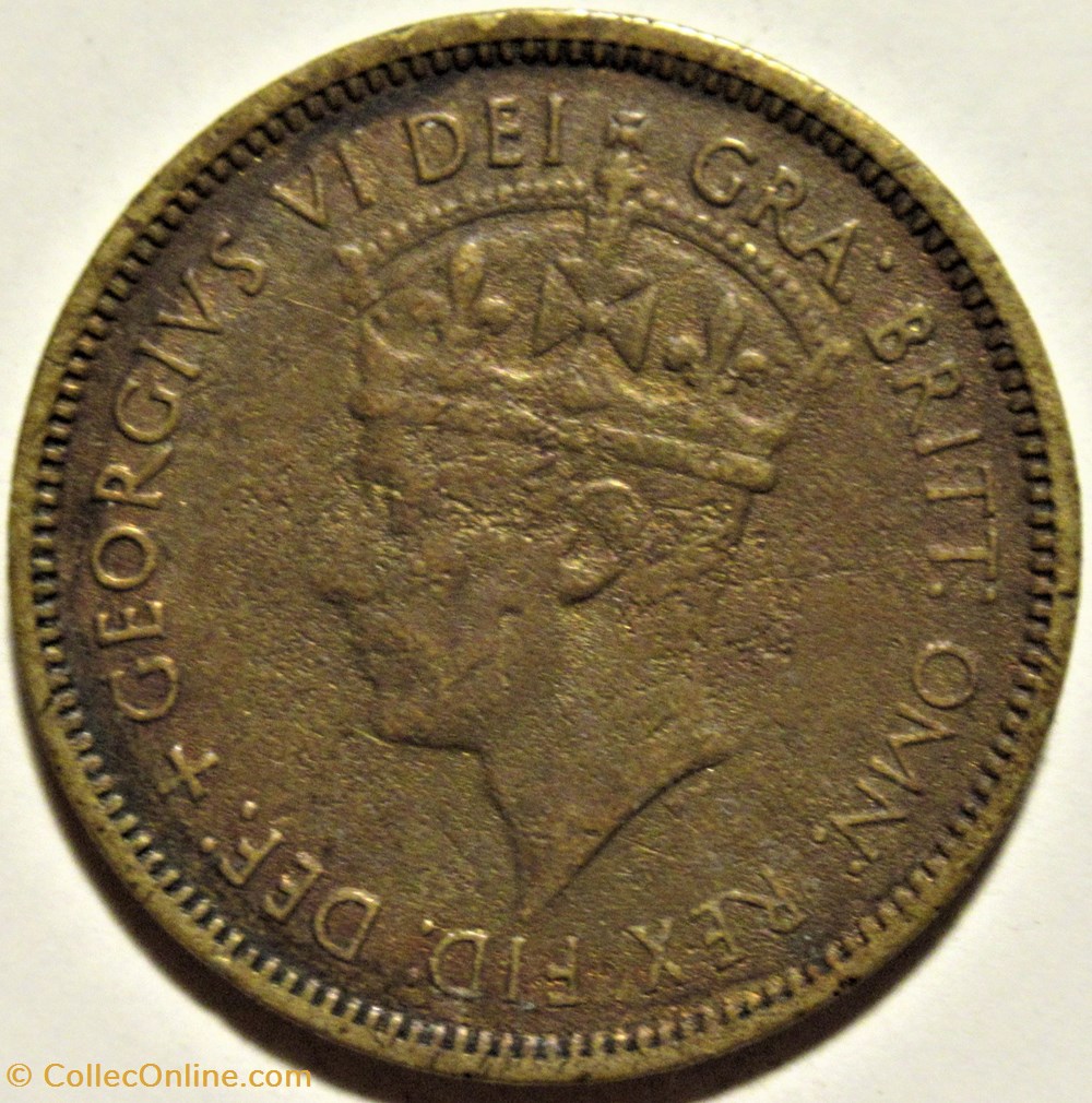 George VI - One Shilling 1949 - West Africa 2 monnaies monde afrique occidentale britannique george vi one shilling 1949 west africa