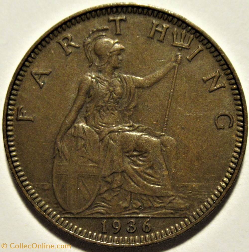 George V - Farthing 1936 - Great Britain (ex.2) 3 monnaies monde royaume uni george v farthing 1936 great britain ex 2
