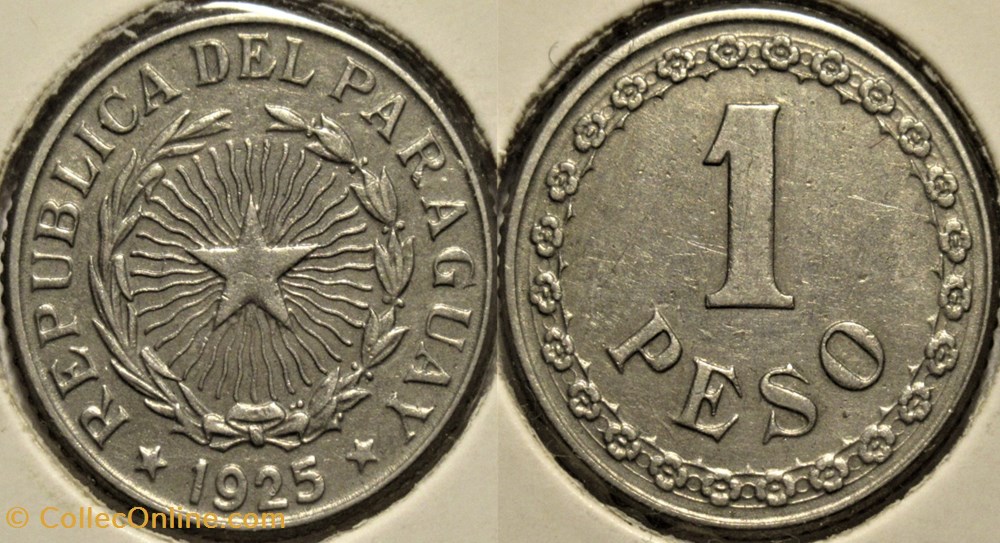 Paraguay - Un Peso 1925 monnaies monde paraguay un peso 1925