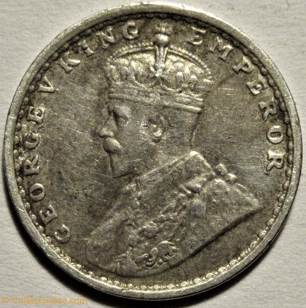 George V - 2 Annas 1914 Bombay - British India monnaies monde inde george v 2 annas 1914 bombay british india