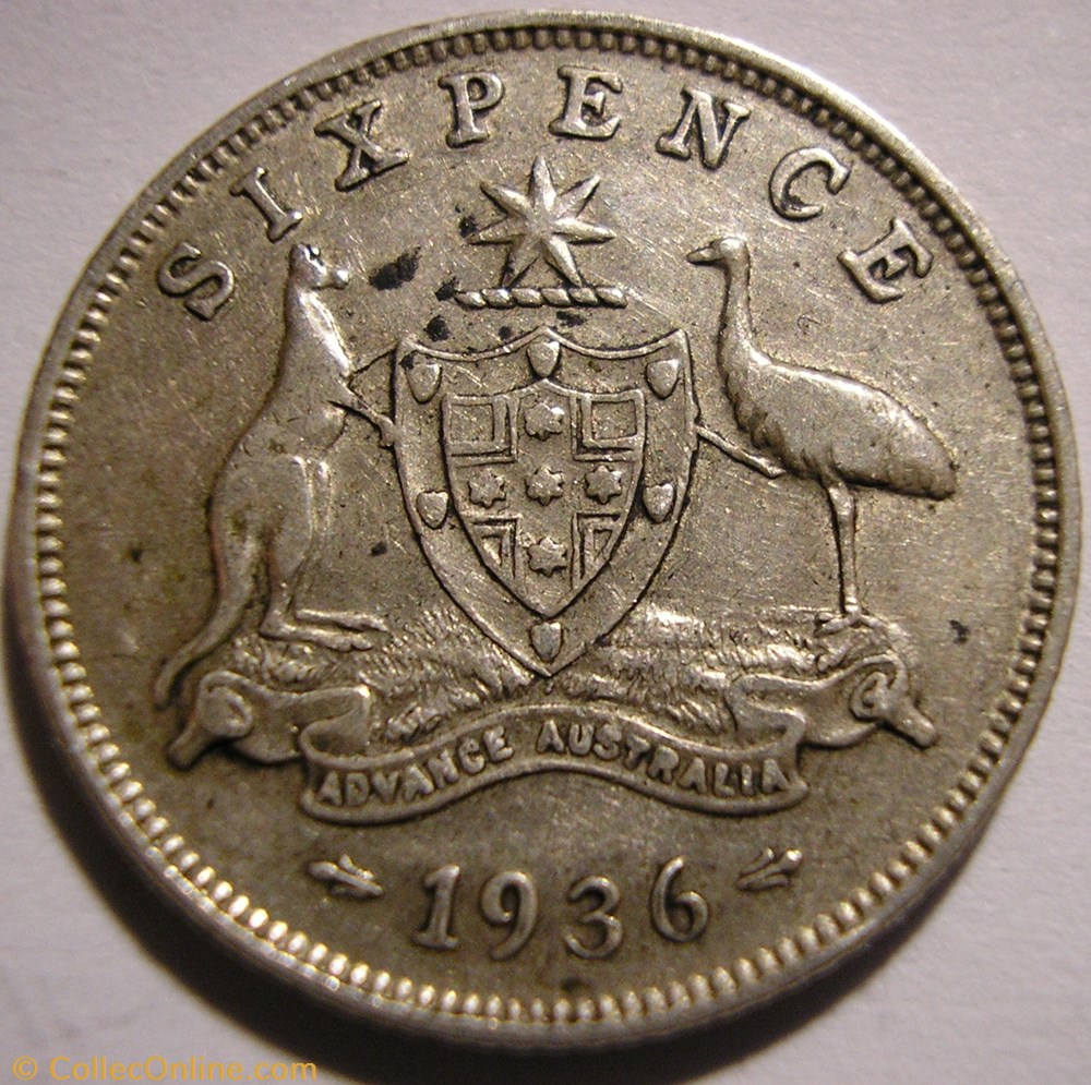 monnaie monde australie george v six pence 1936 melbourne australia
