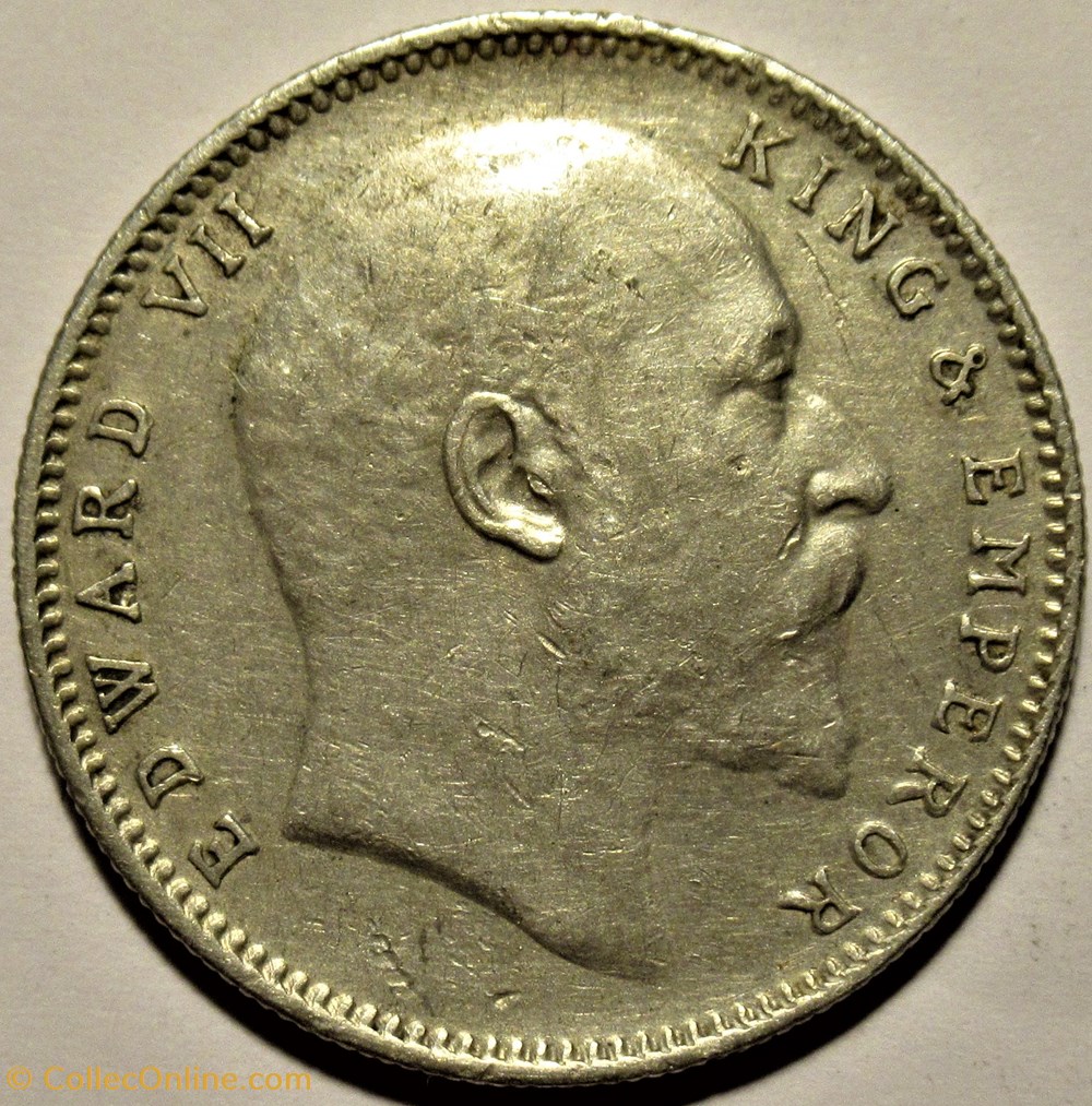 Edward VII - One Rupee 1907 - Empire of India 2 monnaies monde inde edward vii one rupee 1907 empire of india