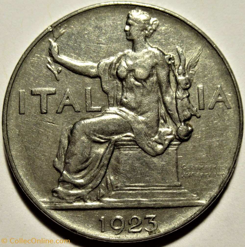 1923 Royaume d'Italie, Lira, Roma - Vittorio Emanuele III 2 monnaies monde 1923 royaume italie lira roma vittorio emanuele iii