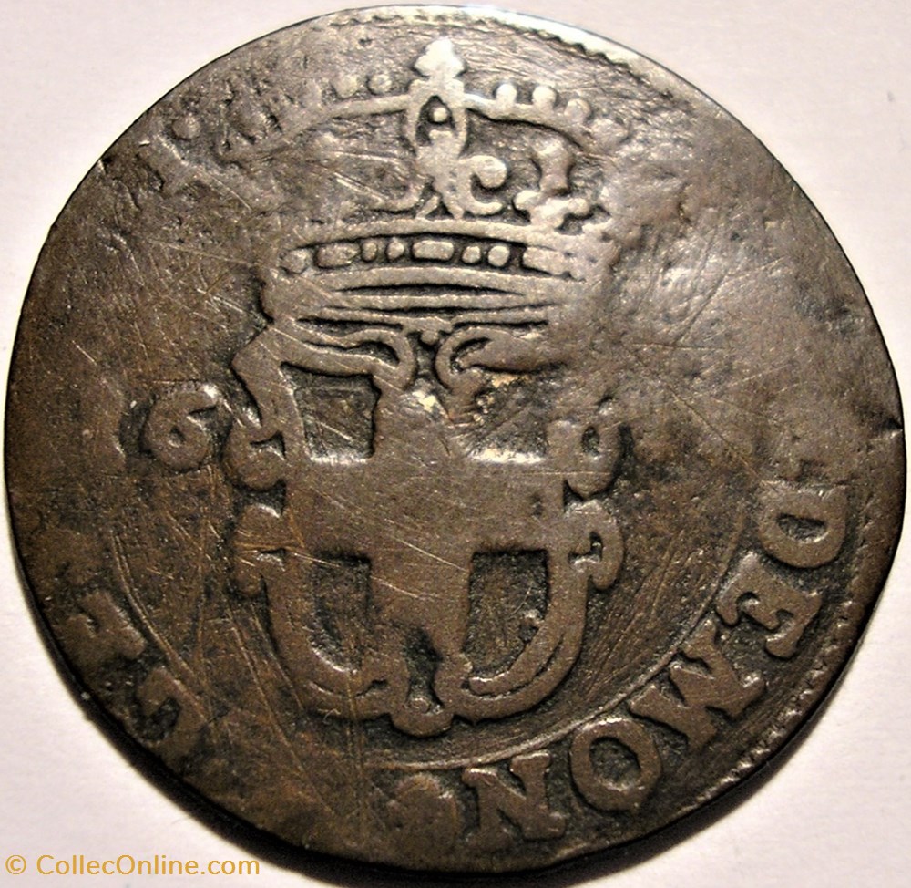 1648 Duché de Savoie, 5 Soldi - Carlo Emanuele II & Christine de France, Régente 4 monnaies europe medievale feodales 1648 duche de savoie 5 soldi carlo emanuele ii christine de france regente