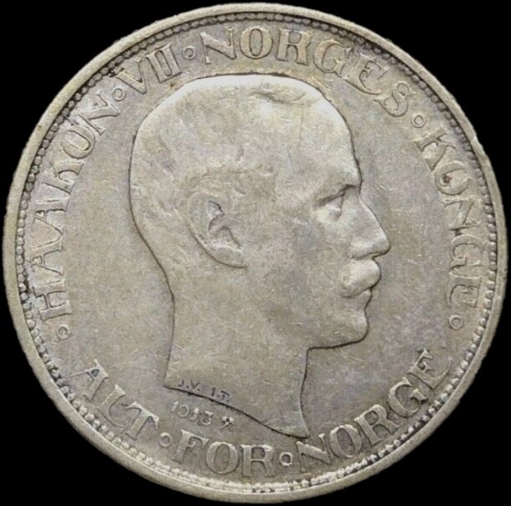 Haakon VII of Norway - 50 Øre 1913 monnaies monde norvege haakon vii of norway 50 re 1913