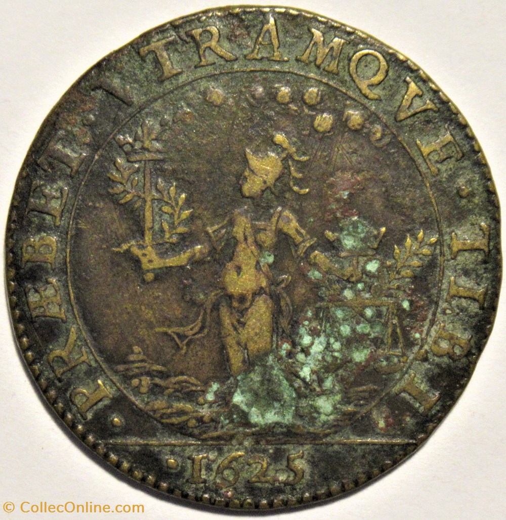 Louis XIII - 1625, Jeton Pallas, Chambre aux deniers. monnaies paranumismatique jetons poids louis xiii 1625 jeton pallas chambre aux deniers