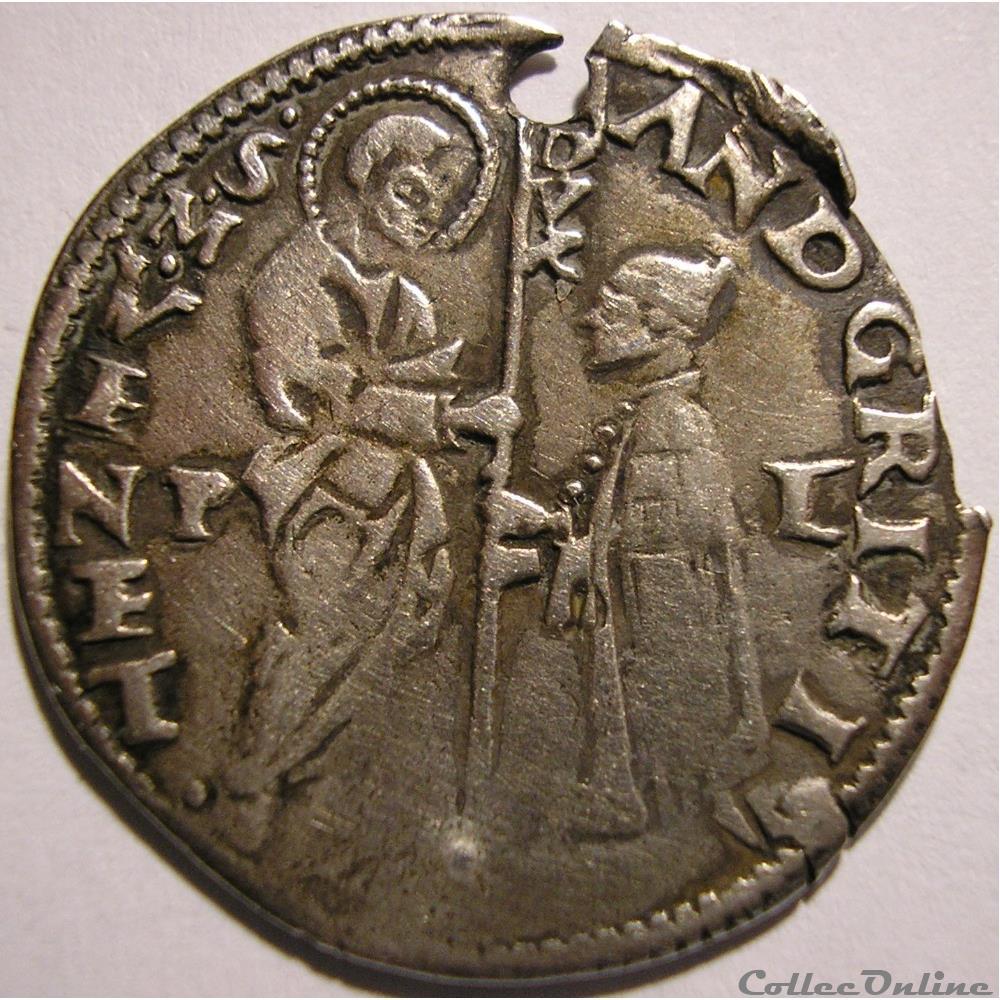 c.1525 Mezza Lira - Andrea Gritti, Dòge - Republic of Venice monnaies europe medievale republique de venise c 1525 mezza lira andrea gritti doge republic of venice