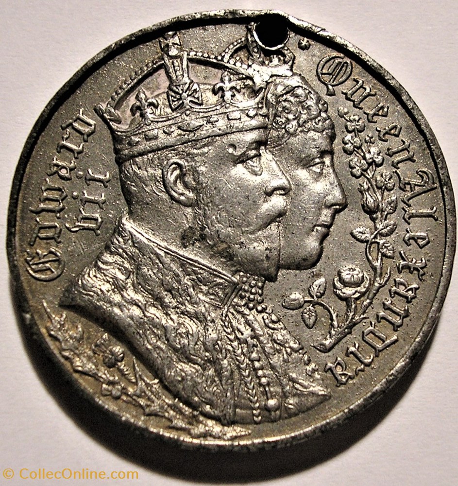 Edward VII & Alexandra - 1902 Coronation, Gothic Medallion- UK 2 medaille royaume uni edward vii alexandra 1902 coronation gothic medallion uk