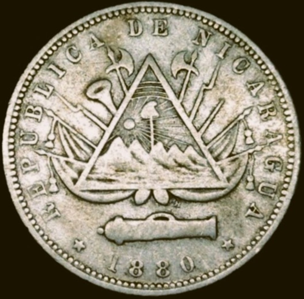 Nicaragua - 20 Centavos 1880 Heaton monnaies monde nicaragua 20 centavos 1880 heaton