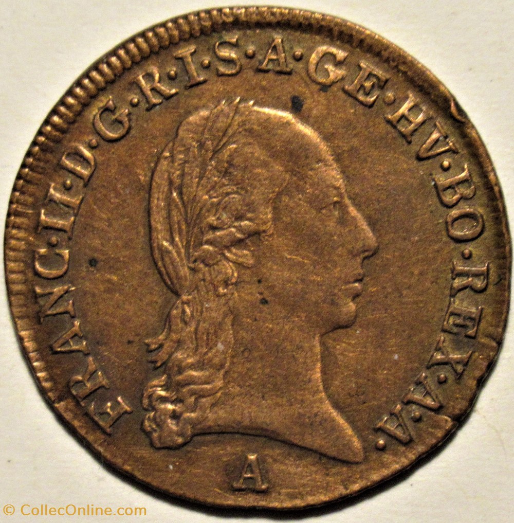 Franz I - 1/2 Kreutzer 1800 Vienna, Austrian Empire monnaies monde autriche franz i 1 2 kreutzer 1800 vienna austrian empire